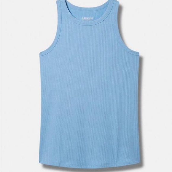 Torrid Light Blue Ribbed Top - Picture 1 of 6